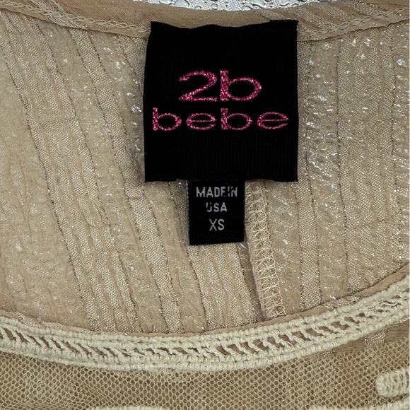 2B Bebe Vintage Y2k Cream Blouse with Dolman Sleeves and Embellished Details - Picture 12 of 12